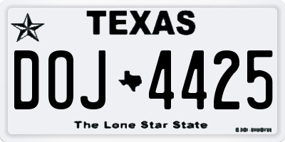 TX license plate DOJ4425