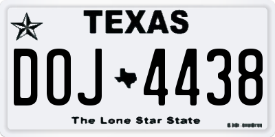 TX license plate DOJ4438