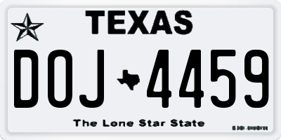 TX license plate DOJ4459