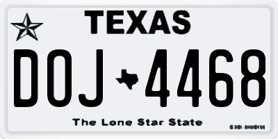TX license plate DOJ4468