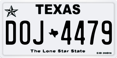 TX license plate DOJ4479