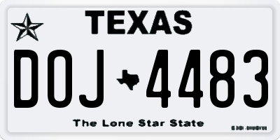 TX license plate DOJ4483