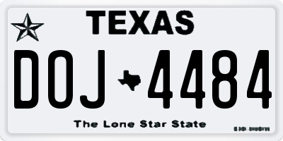 TX license plate DOJ4484