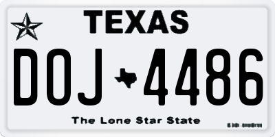 TX license plate DOJ4486