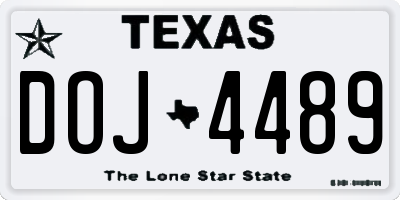 TX license plate DOJ4489
