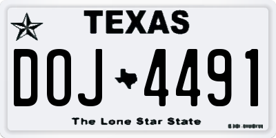 TX license plate DOJ4491