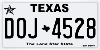 TX license plate DOJ4528