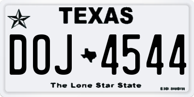 TX license plate DOJ4544