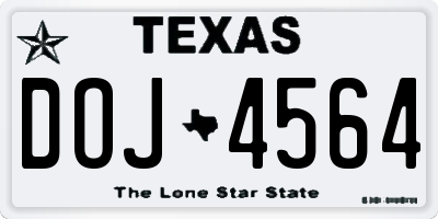 TX license plate DOJ4564
