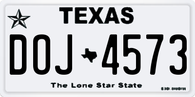 TX license plate DOJ4573