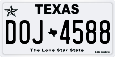 TX license plate DOJ4588