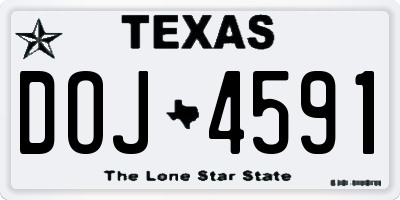 TX license plate DOJ4591