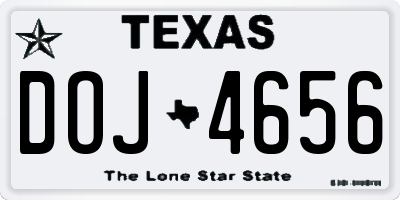 TX license plate DOJ4656