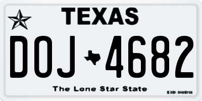 TX license plate DOJ4682