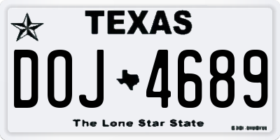 TX license plate DOJ4689