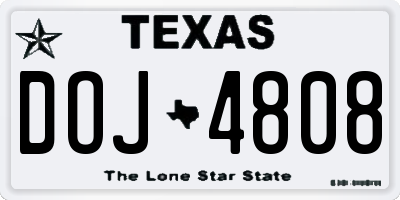 TX license plate DOJ4808