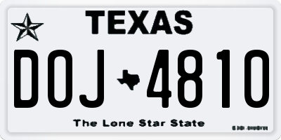 TX license plate DOJ4810