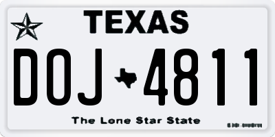 TX license plate DOJ4811