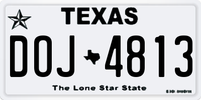 TX license plate DOJ4813