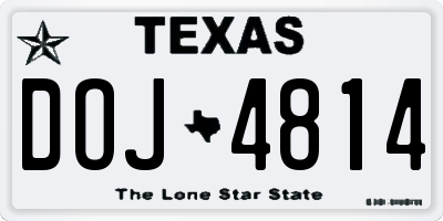 TX license plate DOJ4814