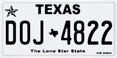 TX license plate DOJ4822