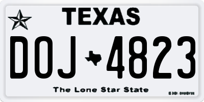TX license plate DOJ4823