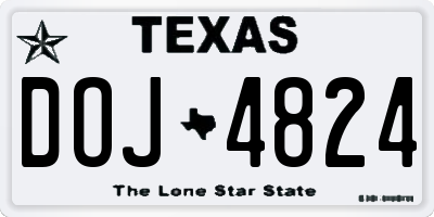 TX license plate DOJ4824