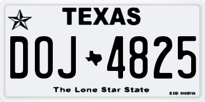 TX license plate DOJ4825