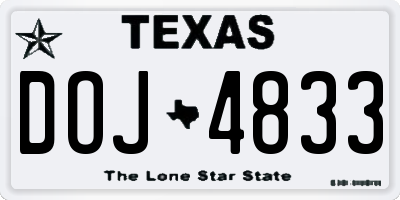 TX license plate DOJ4833