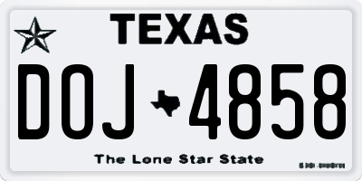TX license plate DOJ4858