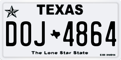 TX license plate DOJ4864
