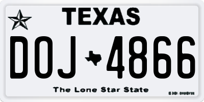 TX license plate DOJ4866