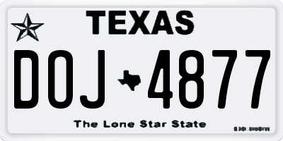 TX license plate DOJ4877