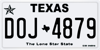 TX license plate DOJ4879