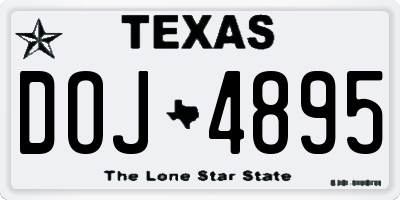 TX license plate DOJ4895