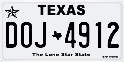 TX license plate DOJ4912