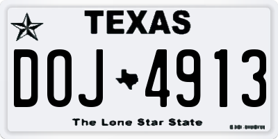 TX license plate DOJ4913
