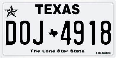 TX license plate DOJ4918