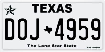 TX license plate DOJ4959