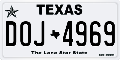 TX license plate DOJ4969