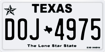 TX license plate DOJ4975