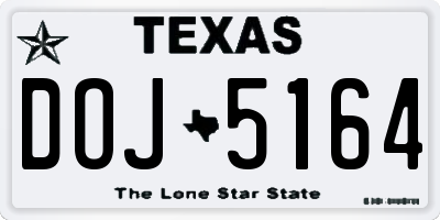 TX license plate DOJ5164
