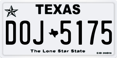 TX license plate DOJ5175