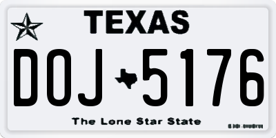 TX license plate DOJ5176