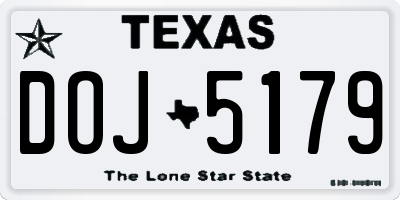 TX license plate DOJ5179