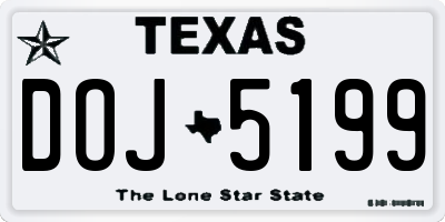 TX license plate DOJ5199