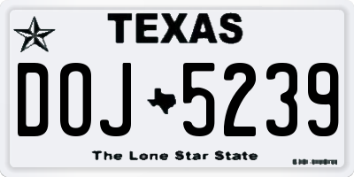 TX license plate DOJ5239