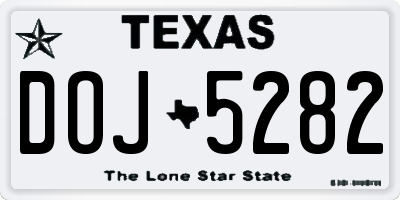 TX license plate DOJ5282