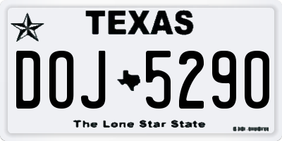 TX license plate DOJ5290