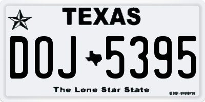 TX license plate DOJ5395